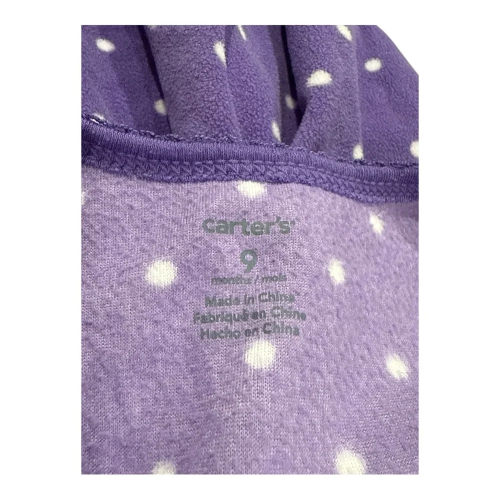 Carter's Baby Girl Footless‎ Fleece Pajamas, 2-Pack, 9 months.